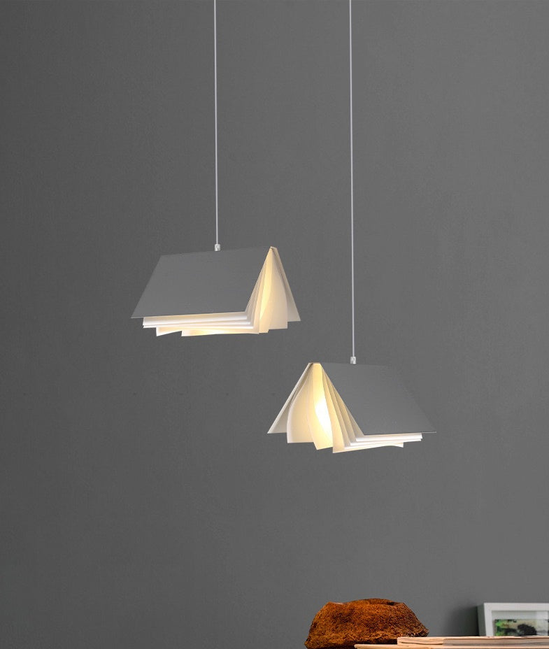 Book Shape Hanging Pendant Light Macaron Fabric Pendant Light Fixtures for Library