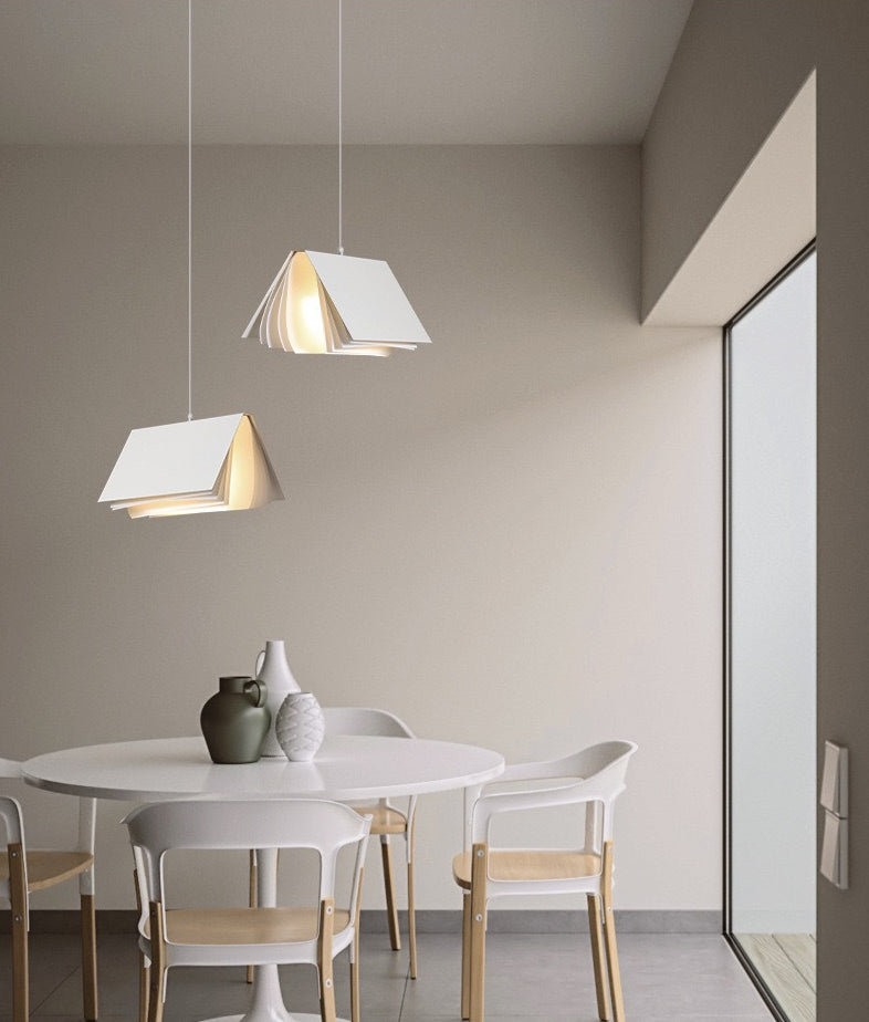 Book Shape Hanging Pendant Light Macaron Fabric Pendant Light Fixtures for Library