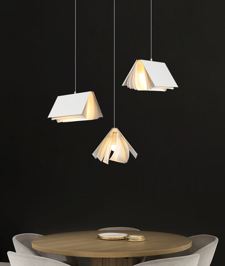 Book Shape Hanging Pendant Light Macaron Fabric Pendant Light Fixtures for Library