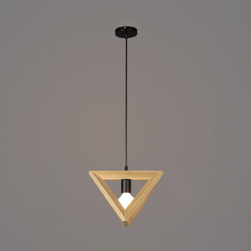 Houten driehoek hangend plafondlicht leugens in de noordse stijl hanglampverlichting in hout in hout