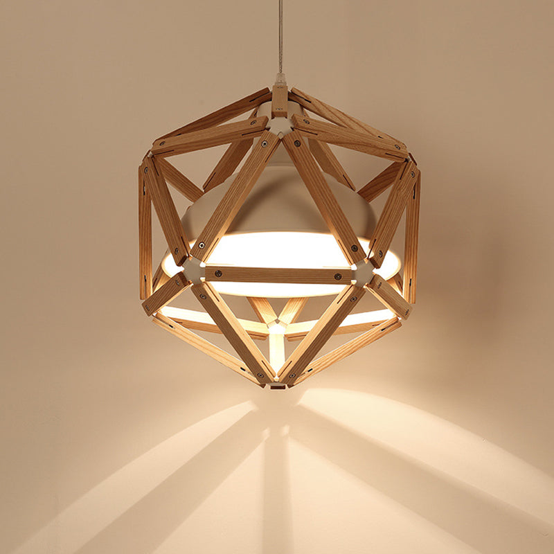 Gearceerde houten suspensie hanglamp moderne stijl houten hanglampverlichting armatuur