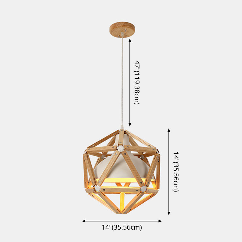 Gearceerde houten suspensie hanglamp moderne stijl houten hanglampverlichting armatuur