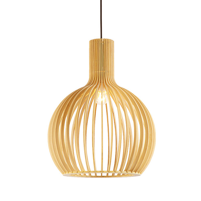 Restaurant en cage suspendu léger en bois simplicité Éclairage pendentif en bois en bois