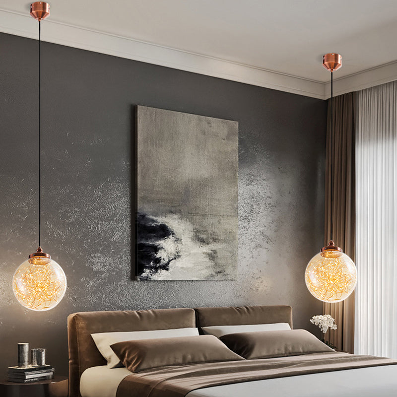 Glass Starry Ceiling Pendant Light Minimalist Style LED Pendant Lighting Fixture