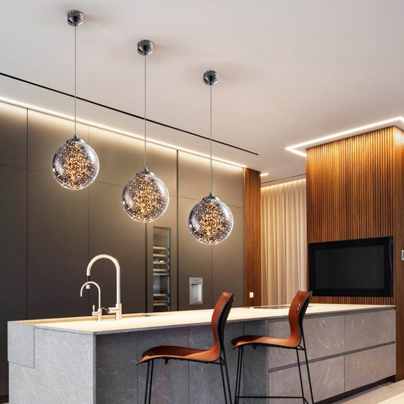 Glass Starry Ceiling Pendant Light Minimalist Style LED Pendant Lighting Fixture