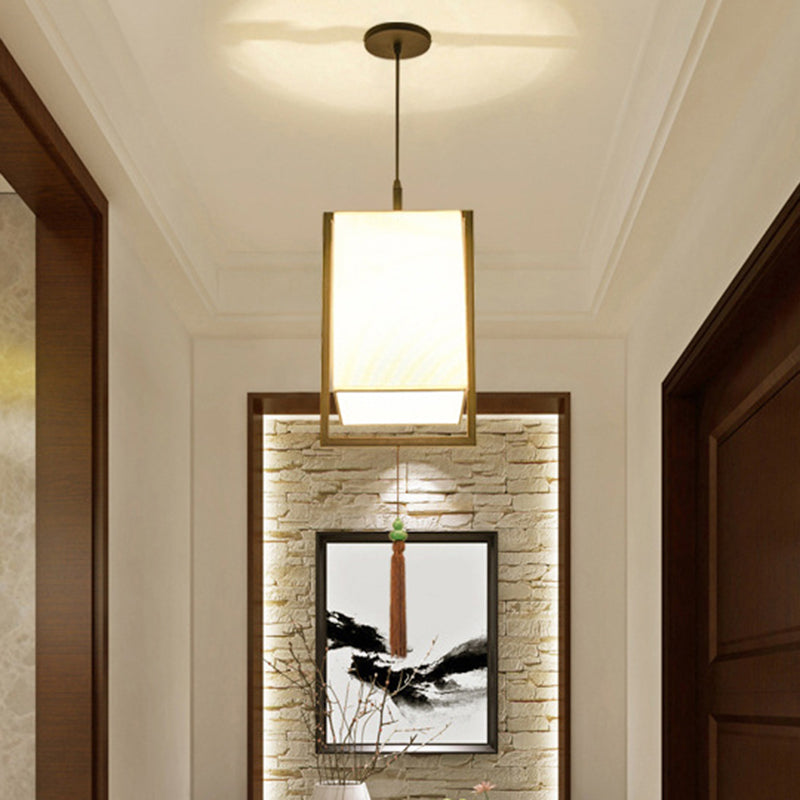 Black Elongated Hanging Ceiling Light Modern Style Fabric Suspension Pendant Light