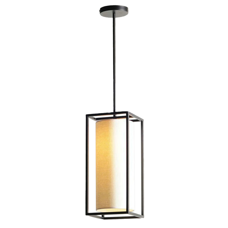 Cilinder eetkamer hanglampverlichting stof moderne suspensie hanger licht in beige