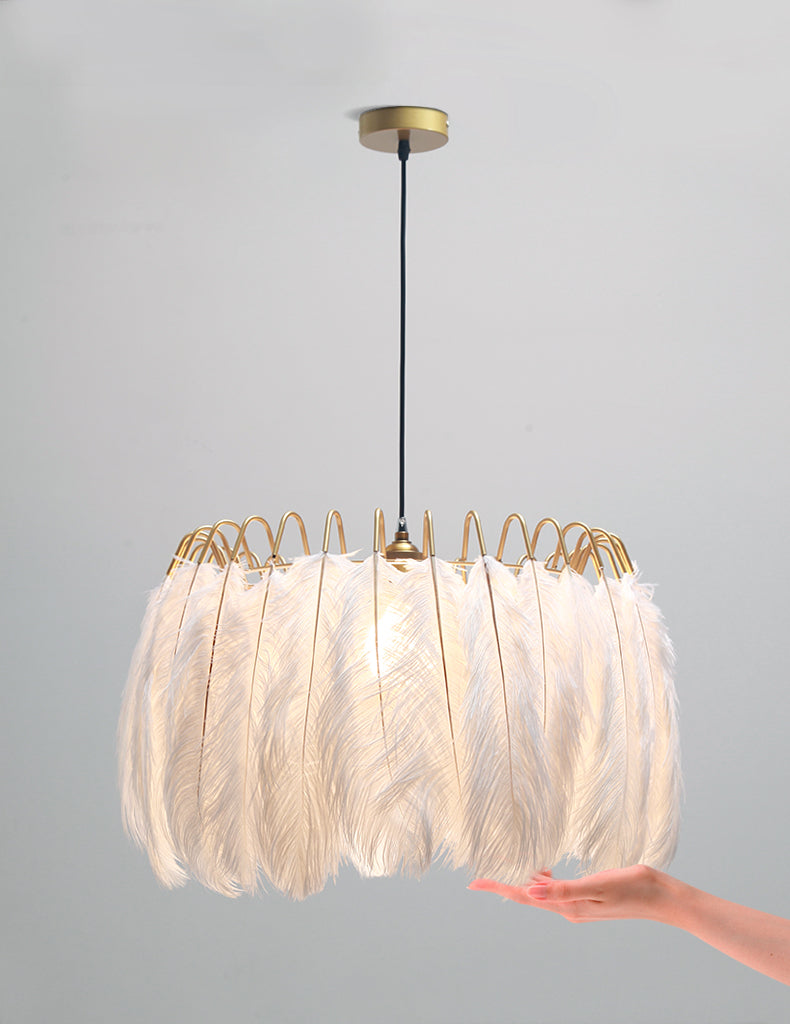 Éclairage pendentif à tambour blanc