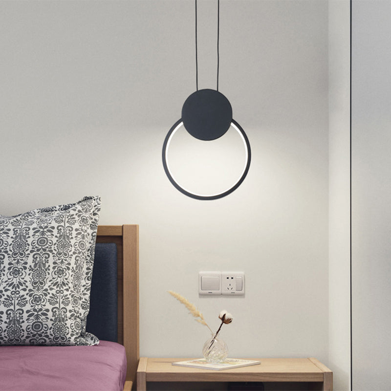 Minimalismus -LED -Pendellichtkit Black Geometrisches hängendes Lichtkit mit Metallschatten