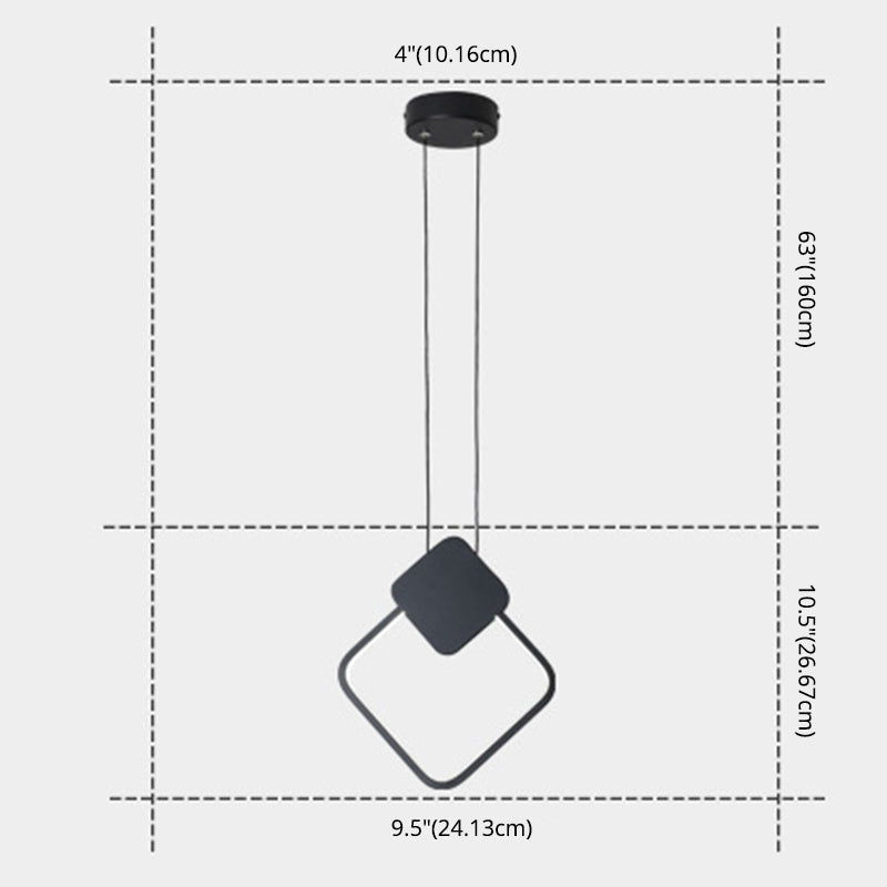 Minimalismus -LED -Pendellichtkit Black Geometrisches hängendes Lichtkit mit Metallschatten