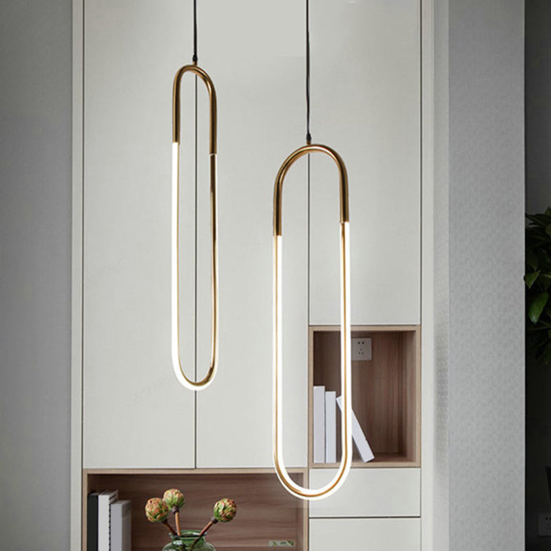 Apparecchiatura di illuminazione a sospensione oval in metallo Lampada appesa a LED in stile minimalista