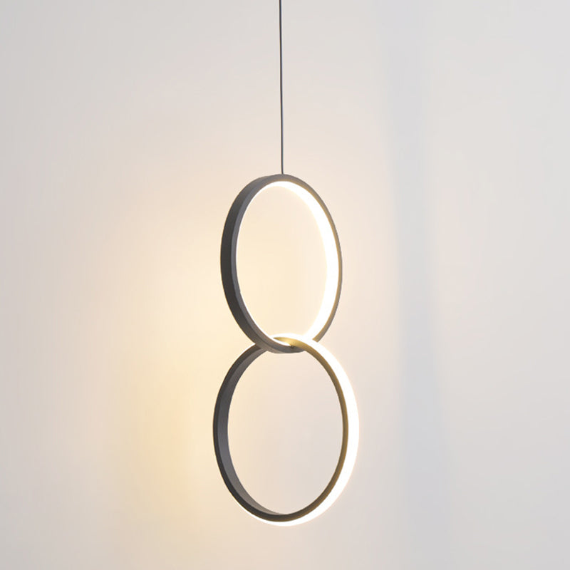Minimalistische LED -Aufhängungshängung Anhänger Lichtkreis Hängende Leuchte mit Metallschatten