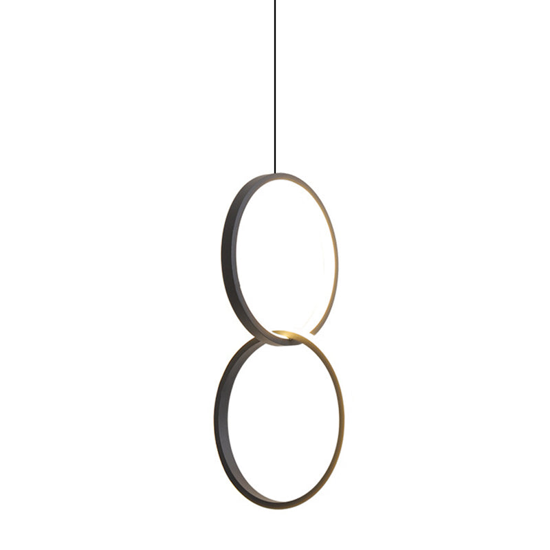 Minimalistische LED -Aufhängungshängung Anhänger Lichtkreis Hängende Leuchte mit Metallschatten