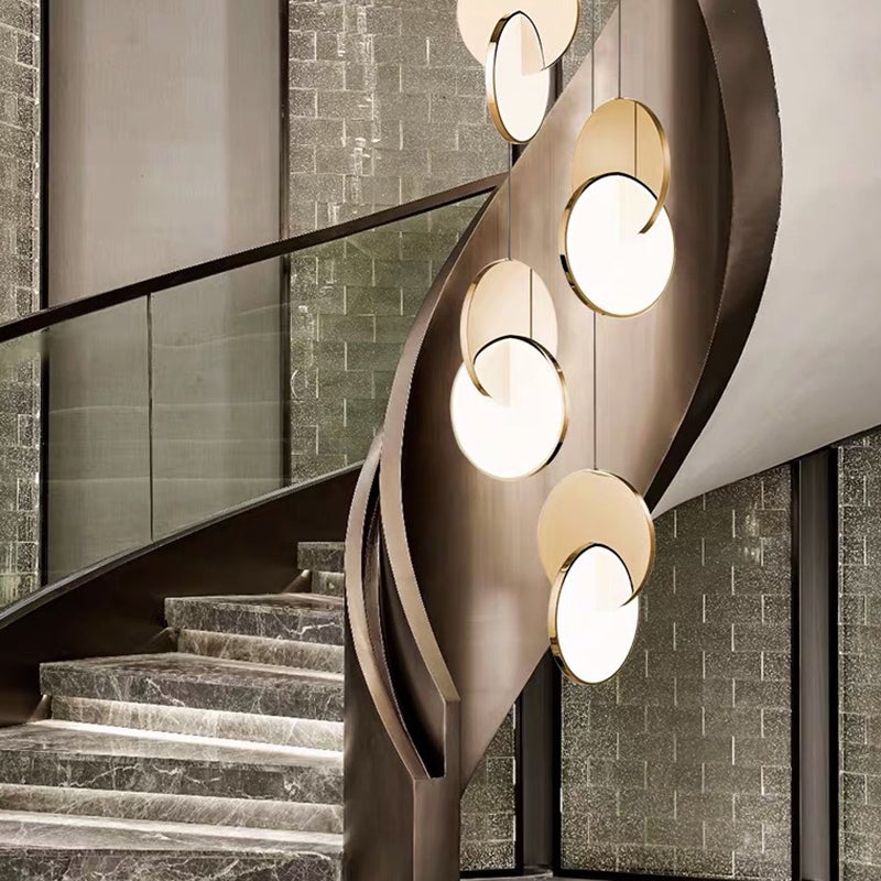 LED -Schlafzimmer Anhänger Beleuchtung Vorrichtung zeitgenössischer Stil Anhänger Lichtkit mit Kreis Metallschatten