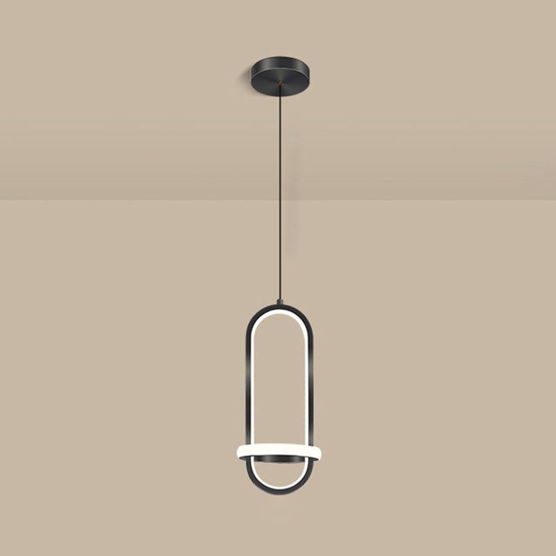 Simplicity Style Geometric Ceiling Pendant Light Metal LED Bedroom Pendant Light Kit