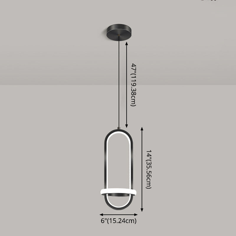 Simplicity Style Geometric Ceiling Pendant Light Metal LED Bedroom Pendant Light Kit