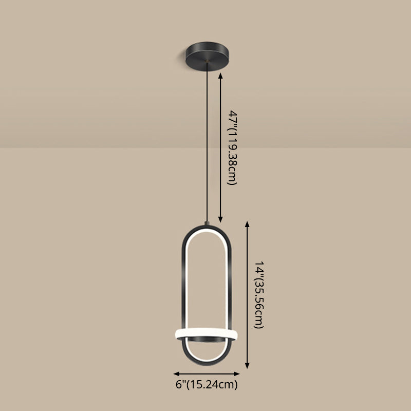 Simplicity Style Geometric Ceiling Pendant Light Metal LED Bedroom Pendant Light Kit
