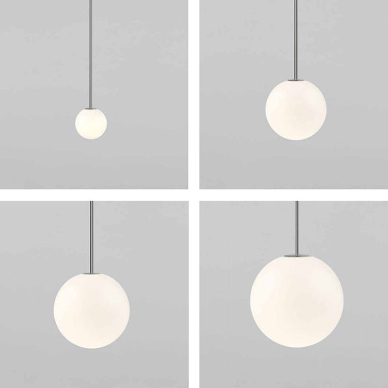 Minimalism Pendant Lighting Fixture Black Globe Hanging Pendant Light with Glass Shade