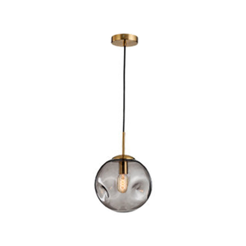 Glass Spherical Ceiling Pendant Light Minimalist Style Pendant Lighting Fixture for Bedroom