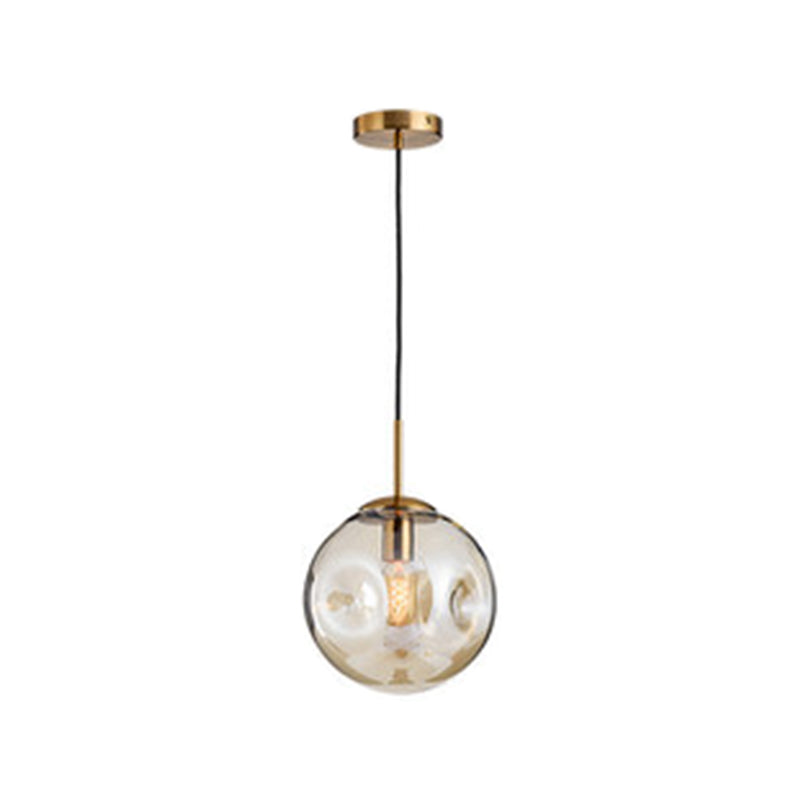 Glass Spherical Ceiling Pendant Light Minimalist Style Pendant Lighting Fixture for Bedroom