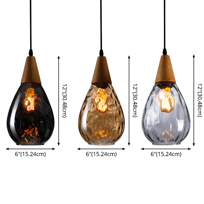 Esszimmer hängende Deckenleuchte minimalistischer Anhänger Leichtkit mit Tränenglasschatten