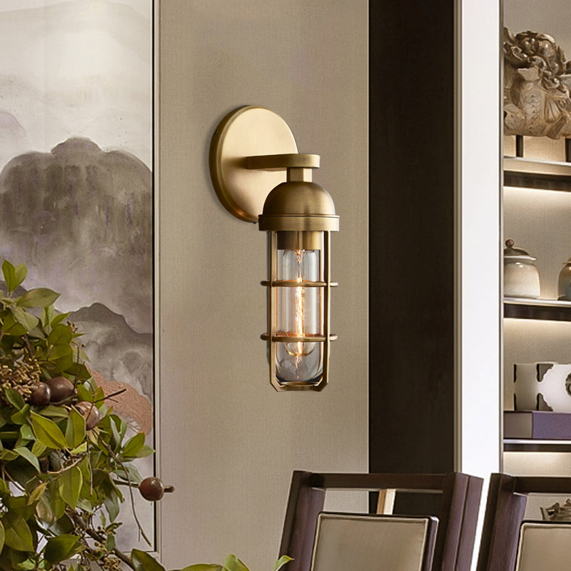 10.5"/17" H Oblong Metal Wall Mounted Lamp Vintage 1 Bulb Gold Finish Wall Mounted Light Fixture