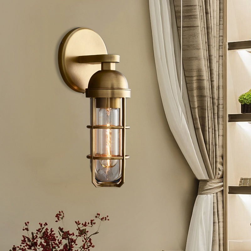 10.5"/17" H Oblong Metal Wall Mounted Lamp Vintage 1 Bulb Gold Finish Wall Mounted Light Fixture