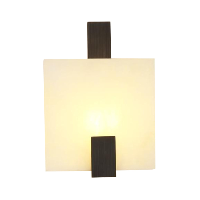 Square Marble Flush Splique Colonial 1 Bombulento Bombulador Finante de pared LED Iluminar en oro/negro