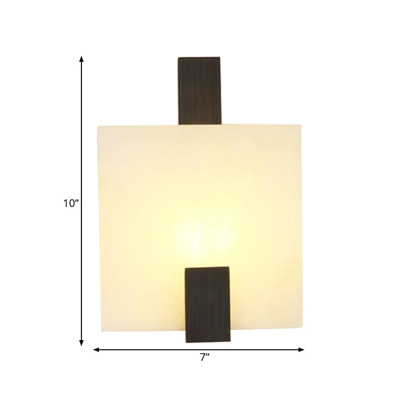Square Marble Flush Splique Colonial 1 Bombulento Bombulador Finante de pared LED Iluminar en oro/negro