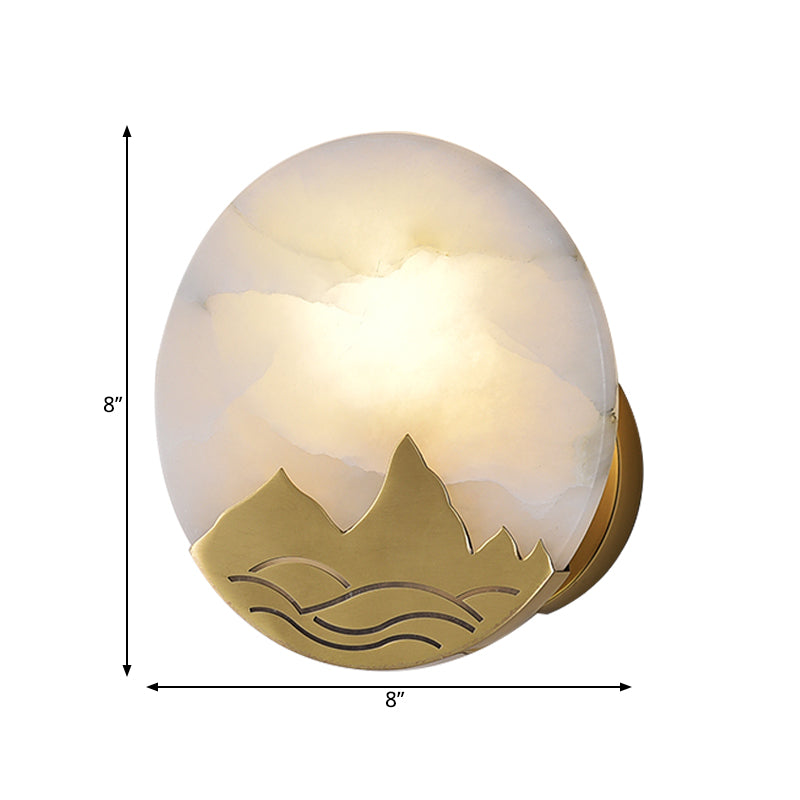 Gold Ring Flush Mount Colonialist Marble 1 Head Living Room Wall Mounted Light