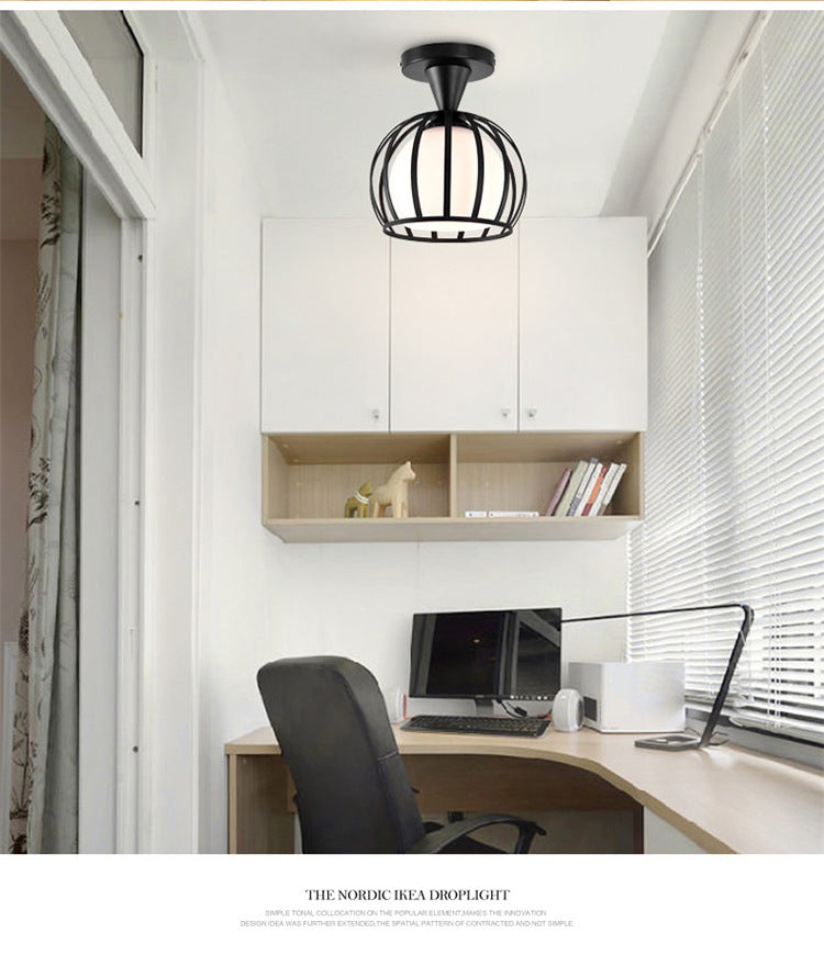 Metalen bol frame semi spoelplafondlicht moderne eenvoud stijl verlichting lamp voor slaapkamer gangpad