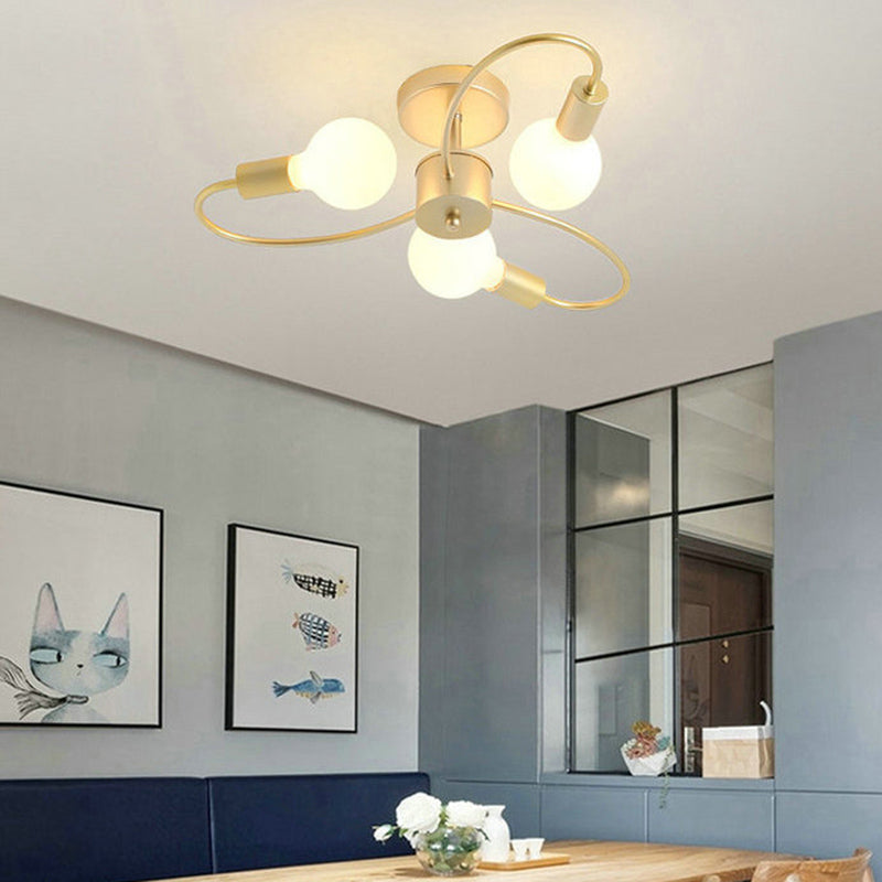 Simpuzza moderna a forma di petalo Simplicity Light Home Home Iron Iron Lampada a filo-montaggio per soggiorno camera da letto