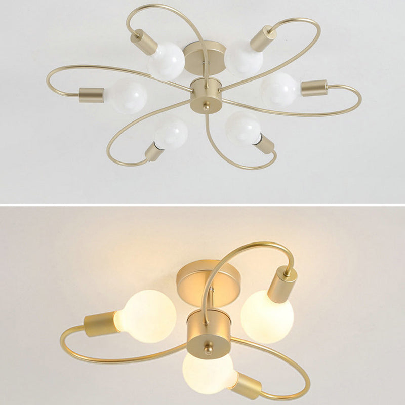 Simpuzza moderna a forma di petalo Simplicity Light Home Home Iron Iron Lampada a filo-montaggio per soggiorno camera da letto