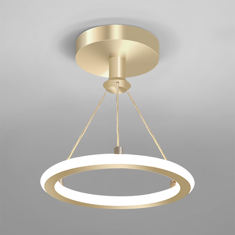 Circle Semi Flush Mount Light Metal Modern Flush Mount Ceiling Light Fixtures for Hallway