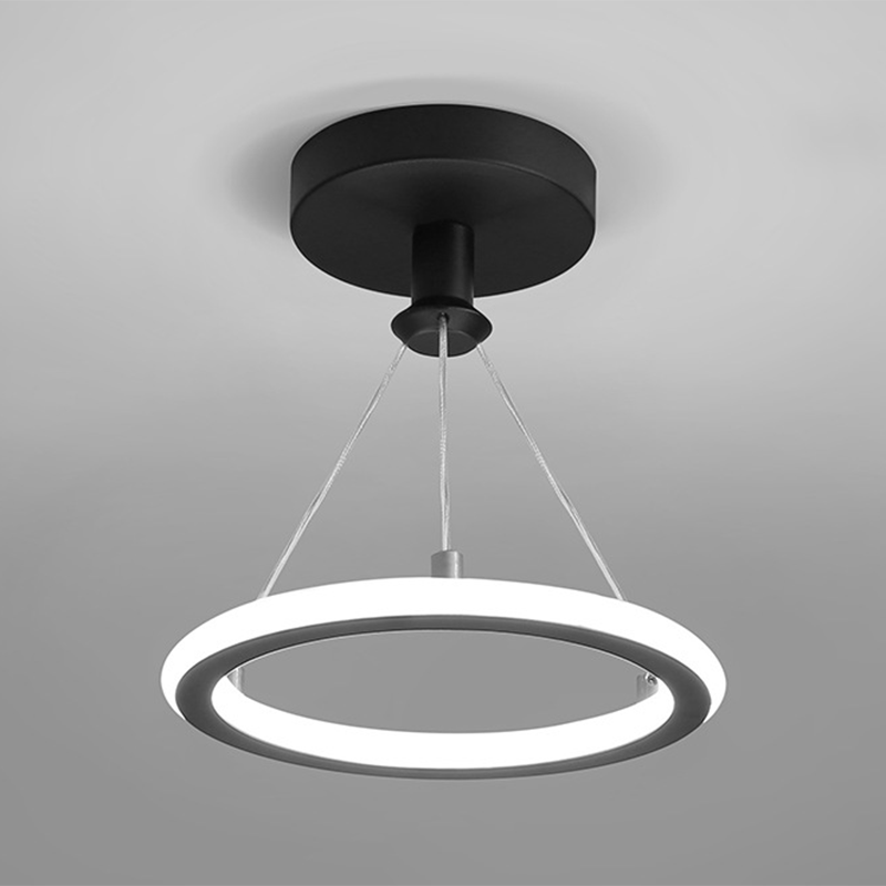 Circle Semi Flush Mount Light Metal Modern Flush Mount Ceiling Light Fixtures for Hallway