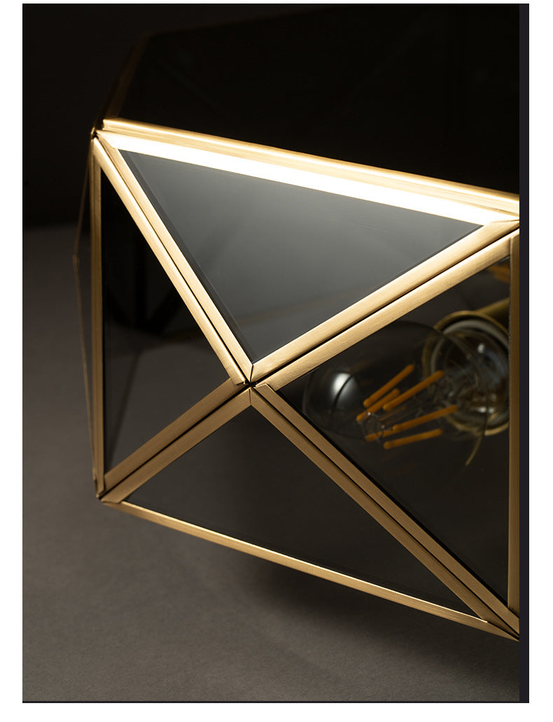 Octagon Flush Mount Plafond Licht Colonial Clear Glass Ceiling Mount Light Fixture voor slaapkamer