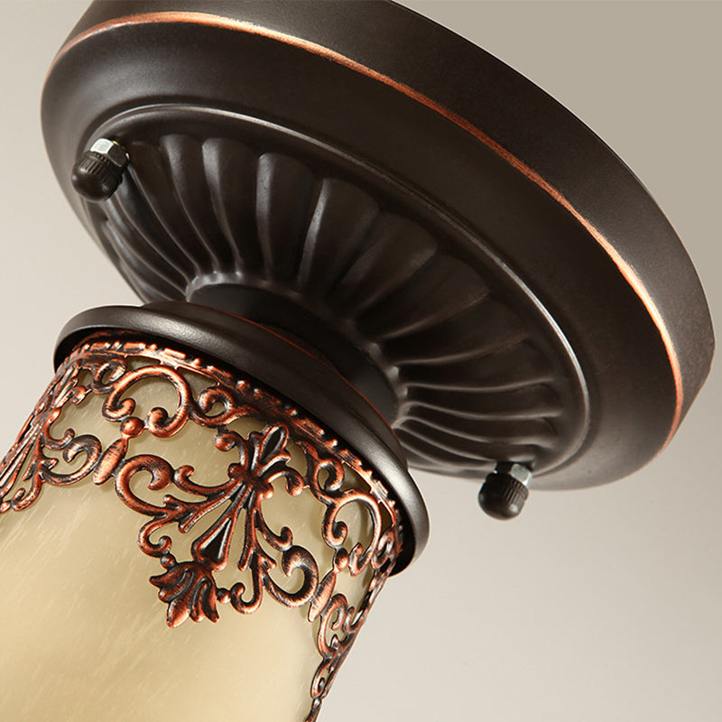 Trumpet Flushmount Lights Traditional Glass Ceiling Mounted Fixture for Restaurant