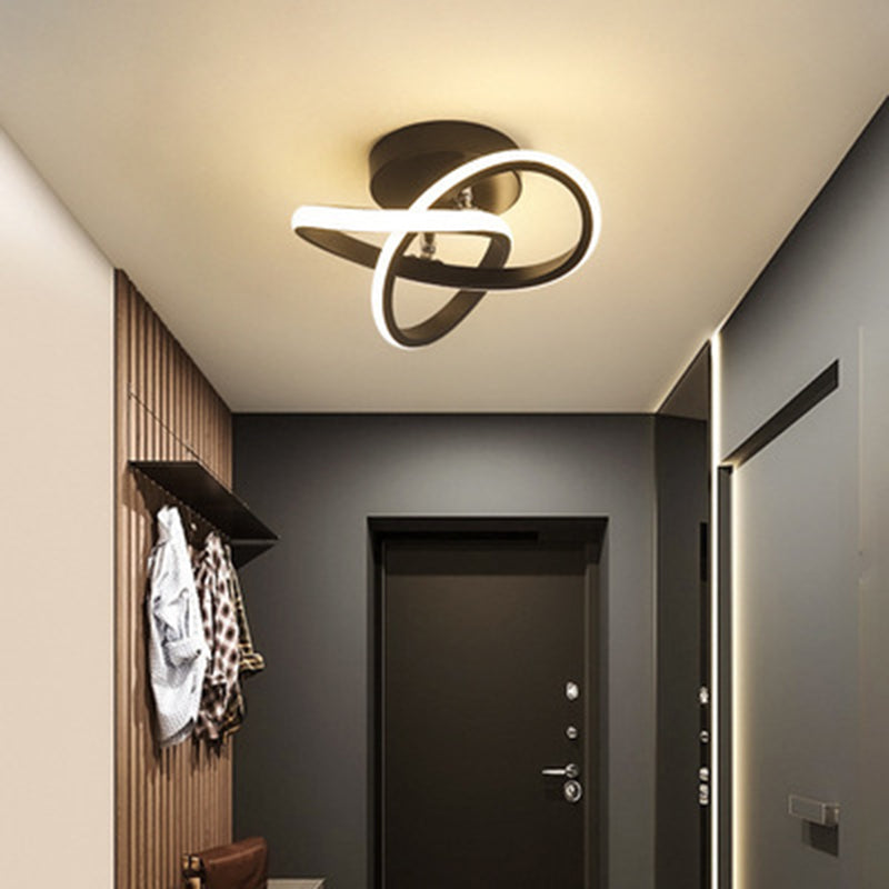 Twisted Semi Flush Mount Lighting Contemporary Metal Ceiling Light Fixtures for Hallway
