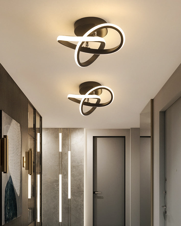 Twisted Semi Flush Mount Lighting Contemporary Metal Ceiling Light Fixtures for Hallway
