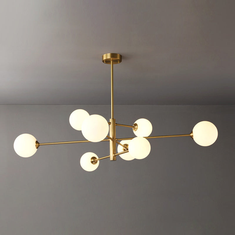 Lumo lampadario a forma di globo in vetro Flaccura illuminata moderna a soffitto a sospensione bianca