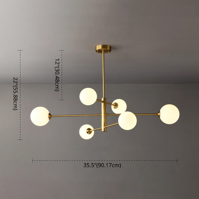 Lumo lampadario a forma di globo in vetro Flaccura illuminata moderna a soffitto a sospensione bianca