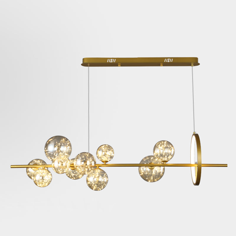 Lámpara de led círculo de estilo nórdico de estrella de vidrio transparente