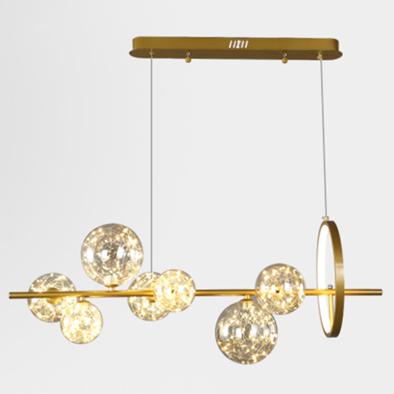 Balle de verre transparent étoile Iste de l'île légère du cercle de style nordique lampe à LED pour salle à manger de cuisine