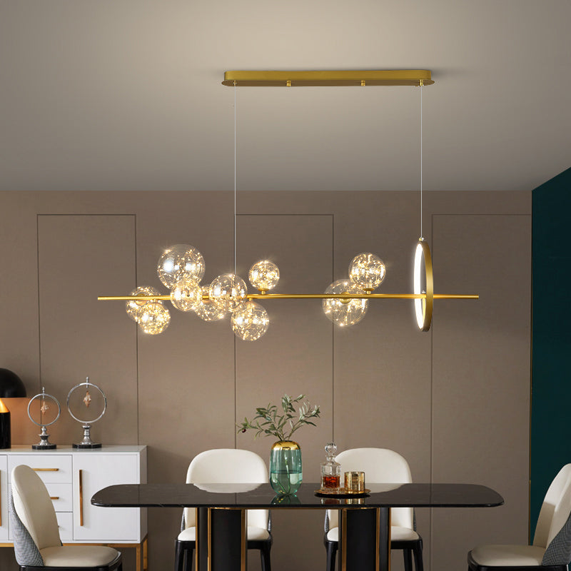 Lámpara de led círculo de estilo nórdico de estrella de vidrio transparente