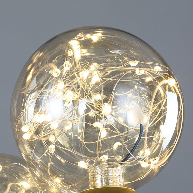 Lámpara de led círculo de estilo nórdico de estrella de vidrio transparente