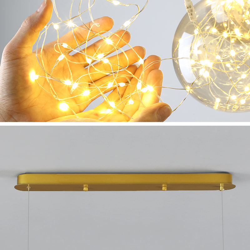 Lámpara de led círculo de estilo nórdico de estrella de vidrio transparente