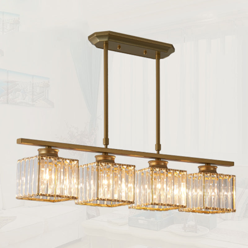 Square K9 Crystal Shade Island Light Contemporary Simplicity Lighting Freeture per cucina della sala da pranzo