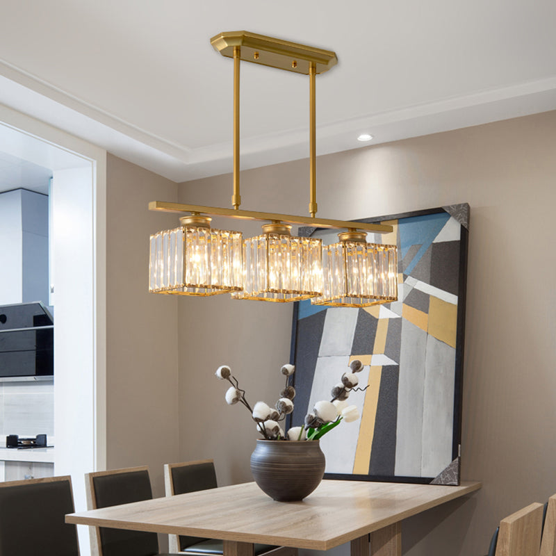 Square K9 Crystal Shade Island Light Contemporary Simplicity Lighting Freeture per cucina della sala da pranzo