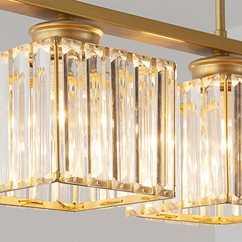 Square K9 Crystal Shade Island Light Contemporary Simplicity Lighting Freeture per cucina della sala da pranzo