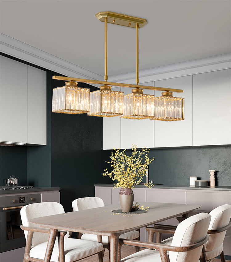 Square K9 Crystal Shade Island Light Contemporary Simplicity Lighting Freeture per cucina della sala da pranzo